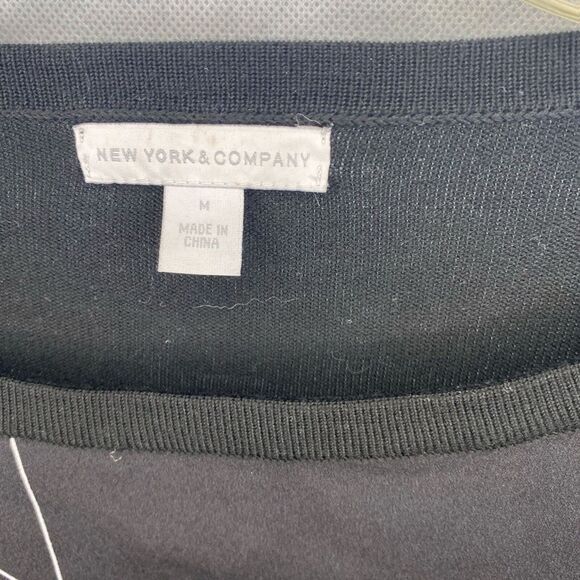 New York‎ & Company medium Black White 3/4 sleeve Boat Neck - Picture 4 of 11